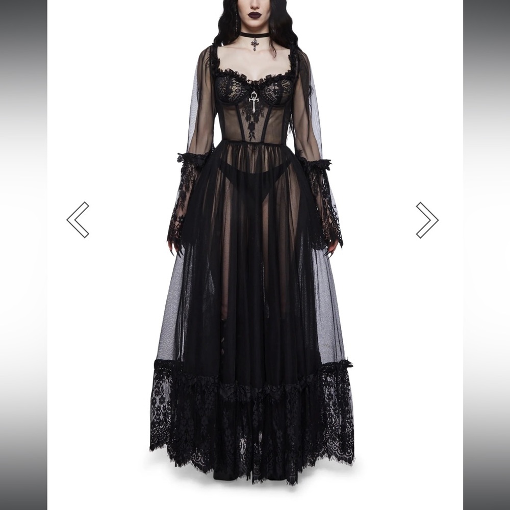 Dolls Kill Widow Dance with Death Maxi Dress